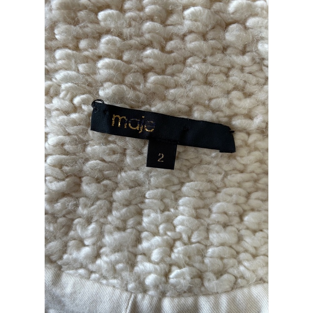❌SOLD❌Maje Magnum Ecru Knit Wool Cardigan Coat Cream Knitted Cozy Casual - Picture 4 of 9